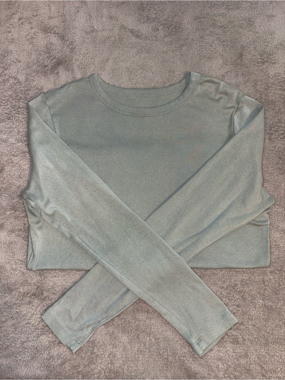 a new day Long Sleeve Crewneck Top - Heather gray/green
